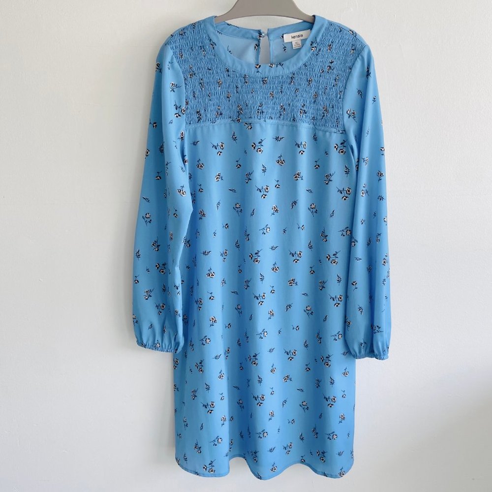 Kensie Blue Ditsy Print Floral Dress